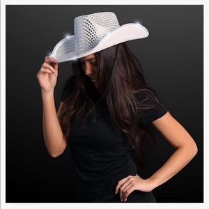 White sequin light up cowgirl/cowboy hat